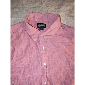 Cremieux premium denim Men’s 3X red paisley long sleeve pearl snap